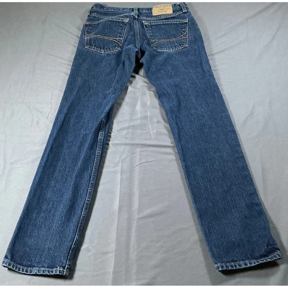 Hollister Skinny Jeans Mens 28x30 Dark Wash Button Fly Denim Blue